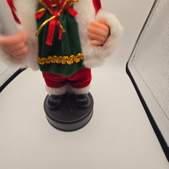 Vintage Santa Claus Animated Figurine With Light-Up Candle Musical Jingle Bells - Picture 2 of 6